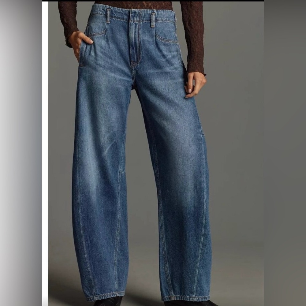 Pilcro Blue Wide Leg Jeans - Picture 3 of 8